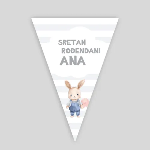 Personalizirane rojstnodnevne zastavice – Plišasti prijatelji