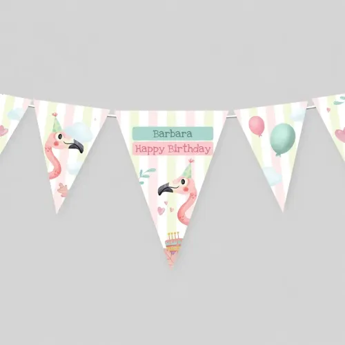 Personalizirane rođendanske zastavice - Flamingo party