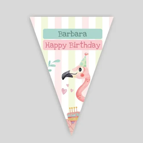 Personalizirane rođendanske zastavice - Flamingo party