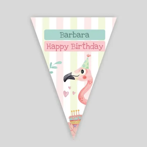 Personalizirane rođendanske zastavice - Flamingo party