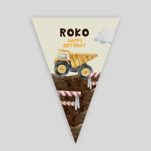 Personalizirane rođendanske zastavice - Mali graditelj