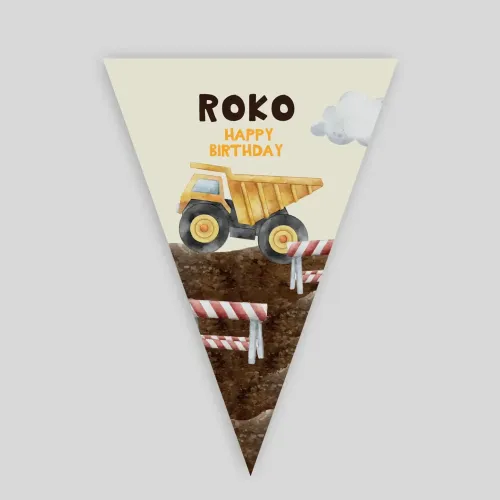 Personalizirane rojstnodnevne zastavice – Mali graditelj