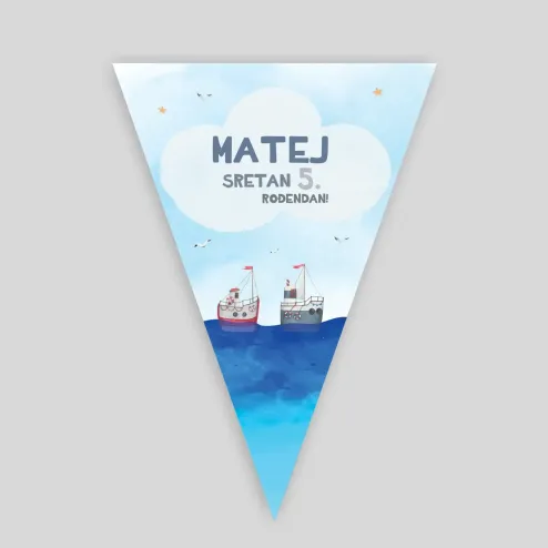 Personalizirane rođendanske zastavice - Mali moreplovac