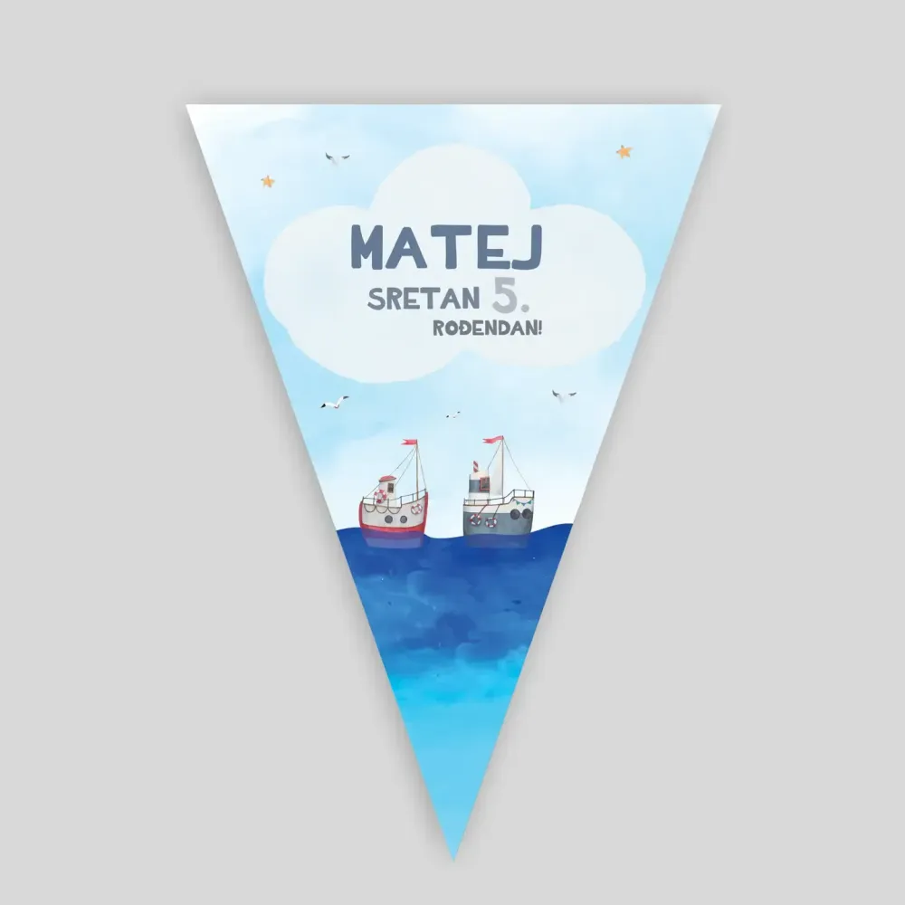 Personalizirane rojstnodnevne zastavice – Mali morjeplovec