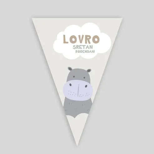 Personalizirane rođendanske zastavice – Hippo