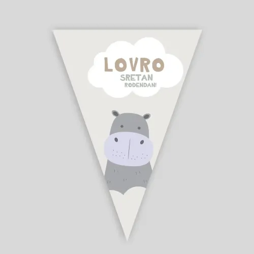 Personalizirane rođendanske zastavice – Hippo
