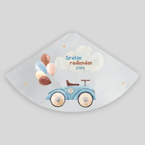 Personalizirana rođendanska kapica - Retro autić
